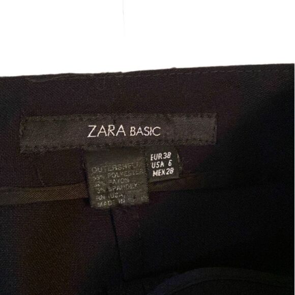 ZARA WOMAN BLACK SLIM CUT BLACK SKIRT SUIT SIZE 6 - Picture 8 of 9